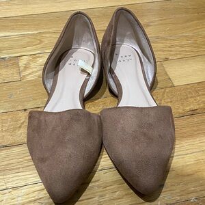 a new day Brown Suede Pointed D'Orsay Flats